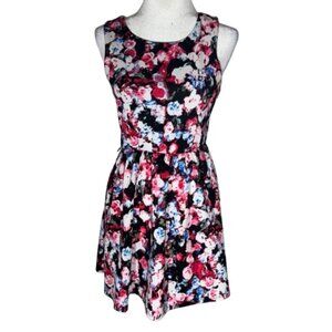 Lily Rose Sleeveless Pullover Ladies Multicolor Floral Dress Size Small